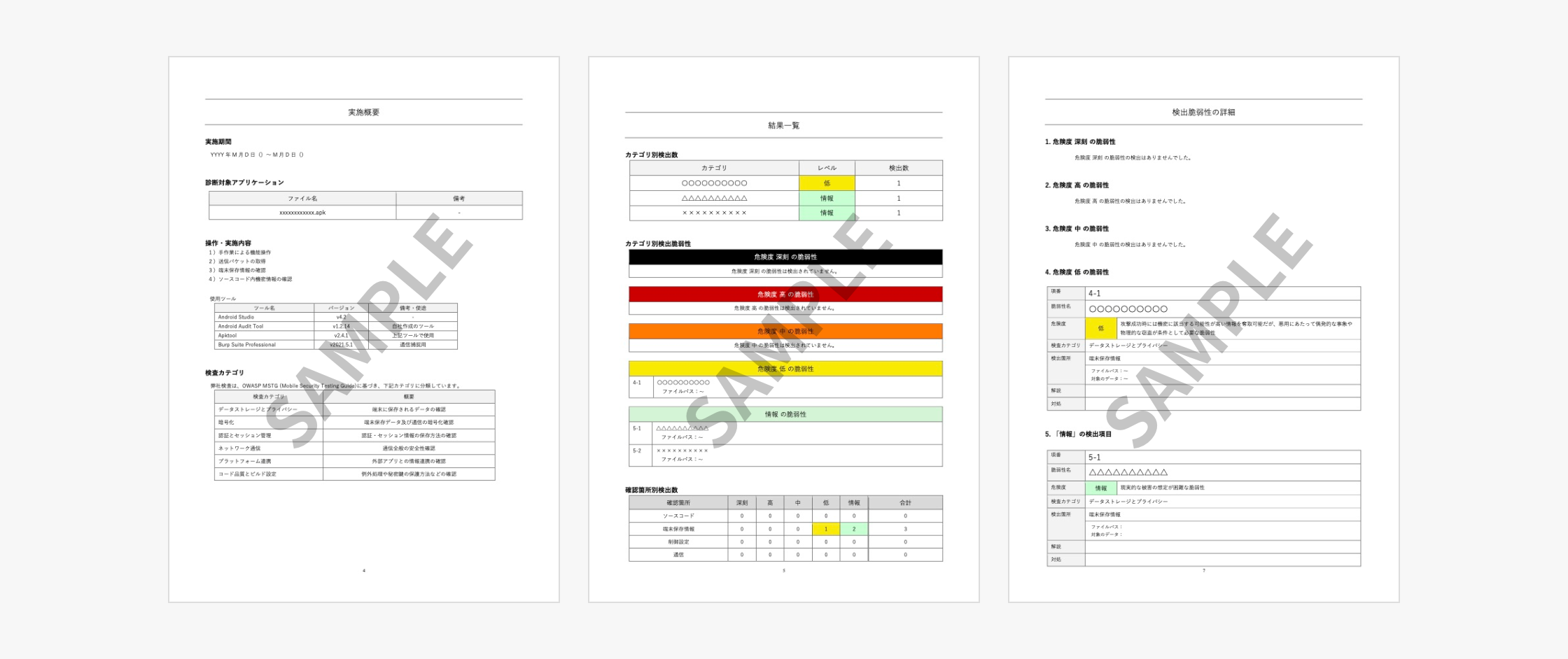 ネイティブアプリケーション診断報告書の例