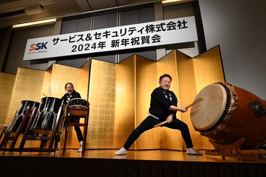 新年祝賀会：和太鼓演奏